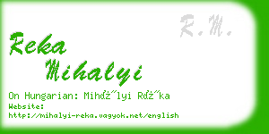 reka mihalyi business card